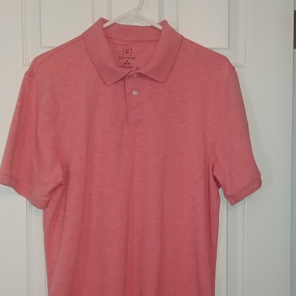Men's Pink George Medium Sized, two buttoned shirt